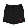 Embroidered Red Sparrow Black Sponge Fleece Sweatshorts