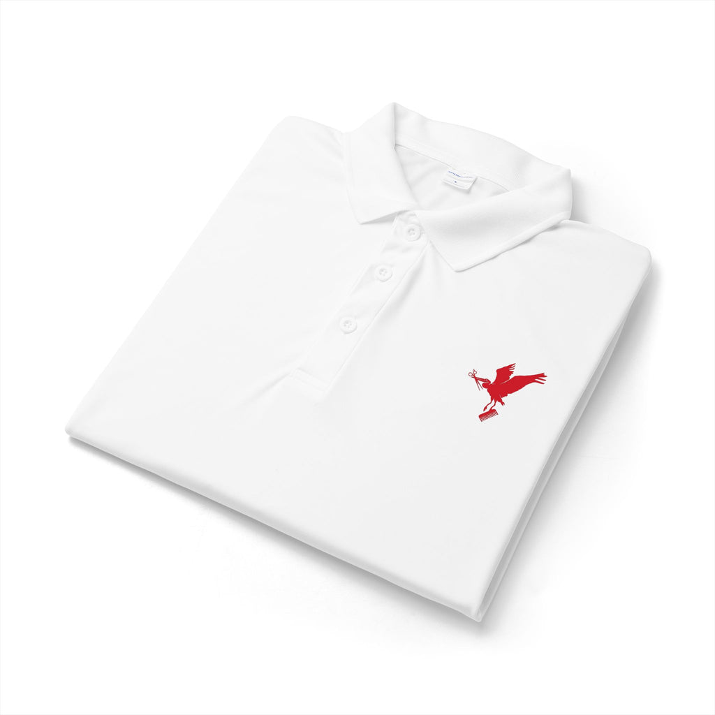 Embroidered Red Eagle Polo Shirt — Performance Sport Button-Up