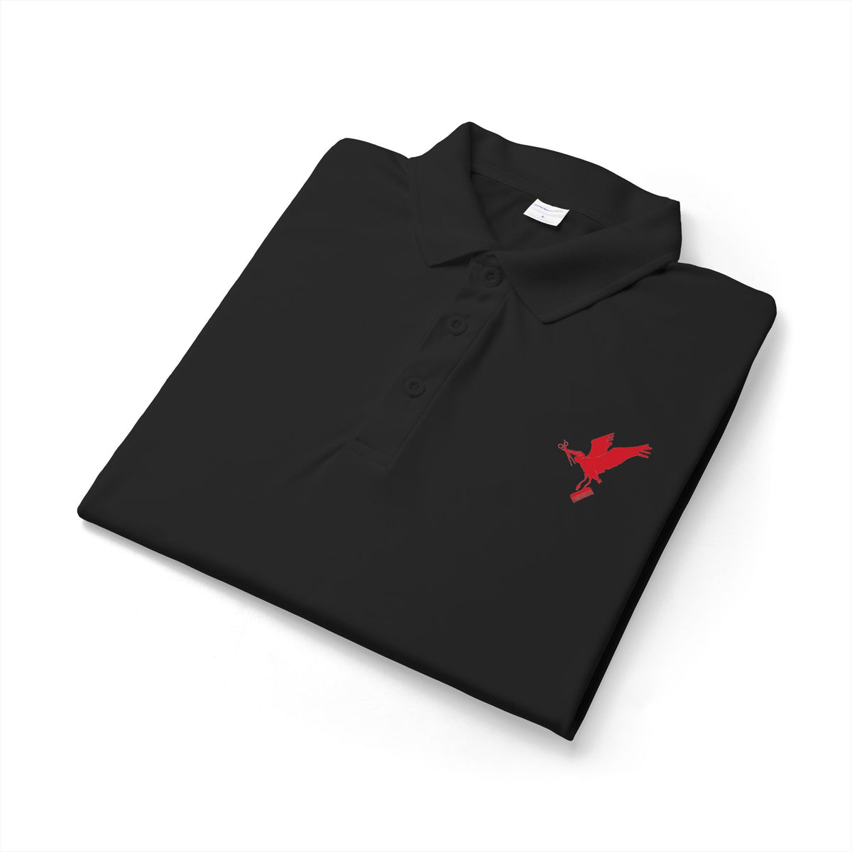 Embroidered Red Eagle Polo Shirt — Performance Sport Button-Up